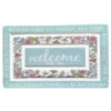 Прихожий коврик 60х40 см Welcome с цветочным принтом Мятный HP-47-1M