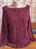 Вязаный свитер с объемным узором «бордо»
