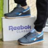 Мужские Кроссовки Reebok Classic Серые Кожаные Рибок (размеры: 43,44,45,46) Видео Обзор