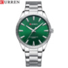 Чоловічий годинник Curren 8425 Silver-Green з мінеральним склом та сталевим корпусом