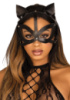 Маска кошки из экокожи Leg Avenue Vegan leather studded cat mask Black