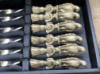 Набор шампуров ручной работы «Птицы», рукоять бронза (3х10мм, 60см), 6 шт. в кожаном кейсе