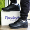 Мужские Термо Кроссовки Reebok Classic Чёрные Зимние Рибок Кожаные (размеры: 44) - 76-4