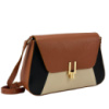 Стильне жіноче шкіряне кроссбоді комбінованого кольору Італія 76644ABC