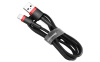 Кабель Baseus Cafule USB 2.0 to Lightning 2.4A 1M Чорний/Червоний (CALKLF-B19)