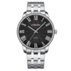 Чоловічий годинник Curren 8422 Silver-Black зі сталевим браслетом та мінеральним склом