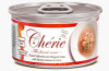 Вологий корм Cherie для котів з ніжними шматочками жовтоперого та смугастого тунця та креветок в соусі, 0,08 кг