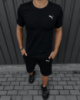 Чоловічий комплект Puma футболка чорна + шорти