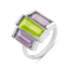 Серебряное кольцо CatalogSilver с натуральным аметистом, хризолітом, вес изделия 5,21 гр (2183211) 18.5 размер