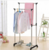 Двойная напольная передвижная стойка для одежды Double-Pole Telescopic Clothes Rack