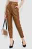 Штани жіночі з екошкіри, колір коричневий, 186R5202