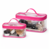 Комплект 2 шт прозрачных косметичек ORGANIZE (розовый)