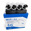 Бездротовий комплект відеоспостереження DVR KIT CAD Full HD UKC 8004/6673 WiFi 5G білий • Набір на 4 камери з реєстратором для дому, офісу, складу...