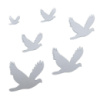 Зеркальный декор акриловый самоклеющийся Птицы серебро, 6шт (D) SW-00002520