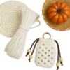 Набор макраме для ручного вязания чехла для наушников и аксессуаров 8х7 см цвет белый для рукоделия и