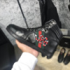 Ботинки Gucci High Top Snake Embroidered Sneaker Black