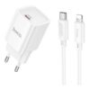 Мережевий Зарядний Пристрій Hoco C148A 1USB-C PD/QC 30W+Type-C to Lightning