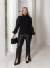 Жіноча елегантна кофта гольф у рубчик «Dazy» | Норма та батал Чорний, 54-56