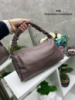 Коричнево-лавандовий - гарна молодіжна сумка на блискавці, короткий ремінь з м’якої екошкіри (0396)