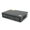 Коммутатор POE 48V с 4 портами POE 100Мбит + 2 порт Ethernet (UP-Link) 100Мбит, корпус – металл, Black, БП вcтроенный, Q20