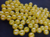 Жемчуг пластик / 8 мм /  желтый с переливом / 20 грам (84 шт)