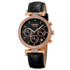 Жіночий годинник Skmei 2089RGBK Rose Gold-Black з хронографом та шкіряним ремінцем