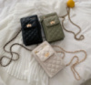 Женская мини сумочка клатч с цепочкой стеганная, маленькая сумка для девушек, модный женский кошелек-клатч