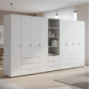 Шкаф для одежды Doros Гелар Белый 4+4ДСП с пеналом 370х49.5х203.4 (DRS-011931)