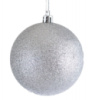 Игрушка на елку YES 972619 10 см серебрисый с блестками