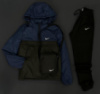 Чоловічий комплект Nike Анорак теплий синьо-чорний + Штани + Барсетка у подарунок!