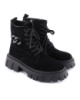 Жіночі зимові чорні черевики на шнурівці