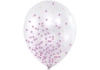 Кульки повітряні з рожевим конфетті, 6 шт.