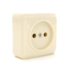 Розетка без заземления наружного монтажа, White, Q42