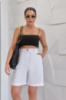 Жіночі лляні шорти-бермуди вільного крою «Bettie» оптом | Норма і батал | Розпродаж моделі Білий, 50