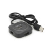 Хаб VEGGIEG V-U2406 USB 2.0 4 порта, 480Mbts, питание от USB, Black, 1,0m, Box