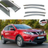 Дефлектори вікон Nissan Qashqai 14- (J11) П/К скотч «FLY» (з хром-смугою)