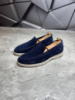 Лоферы мужские замшевые LORO PIANA Flash NAVY! Туфли мужские Лоферы синие! Натуральна ЗАМША!