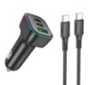 Автомобільний зарядний пристрій BOROFONE BZ28C Trophie PD60W(2C1A) car charger set(C to C) Black (6941991110894)