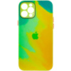 Чохол TPU+Glass для Apple iPhone 12 Pro (6.1«») - Impasto abstract (Yellow green) - купити в SmartEra.ua