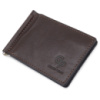 Шкіряний чоловічий затиск для грошей з монетницею 711547 Коричневий
