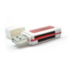 Кардрідер універсальний 4в1 MERLION CRD-5RD TF / Micro SD, USB2.0, RED, OEM Q50