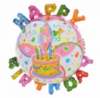 Шар круг из фольги« HAPPY BIRTHDAY» с гелием большой