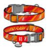Нашийник для собак нейлоновий WAUDOG Nylon з QR паспортом, світловідбивний, малюнок «Флеш Лого», пластиковий фастекс, L, Ш 25 мм, Дов 33-49 см