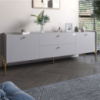 Тумба под телевизор с ящиками LION Wood с золотыми ножками 160х65х40 см Кашемир (LION-043117)