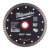 Диск алмазний MILWAUKEE DUT 180, діаметр 180мм (керамічна плитка/чистий різ)