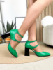 Жіночі туфлі шкіра зелені 36 розмір