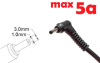 Dc кабель для блока питания 3.0x1.0(0.9/1.1)mm (5a) (1.2m) (A class) 1 день гар.
