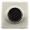 Кнопка для звонка белая с черной клавишей (квадрат-круг) на блистере