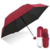 Компактный зонтик в капсуле-футляре Красный, маленький зонт в капсуле. Цвет: красный