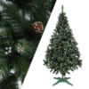 Ель ПВХ зелёная 2,5м с белыми кончиками с шишками и ягодами, новогодняя искусственная елка калина